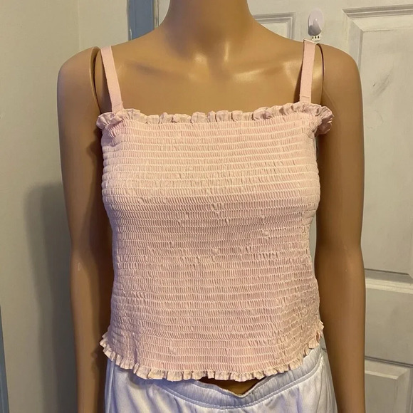VTG Drirelease Tube Tank Top Expand A Band Binder Pink Babydoll Cottagecore XL - Picture 1 of 9